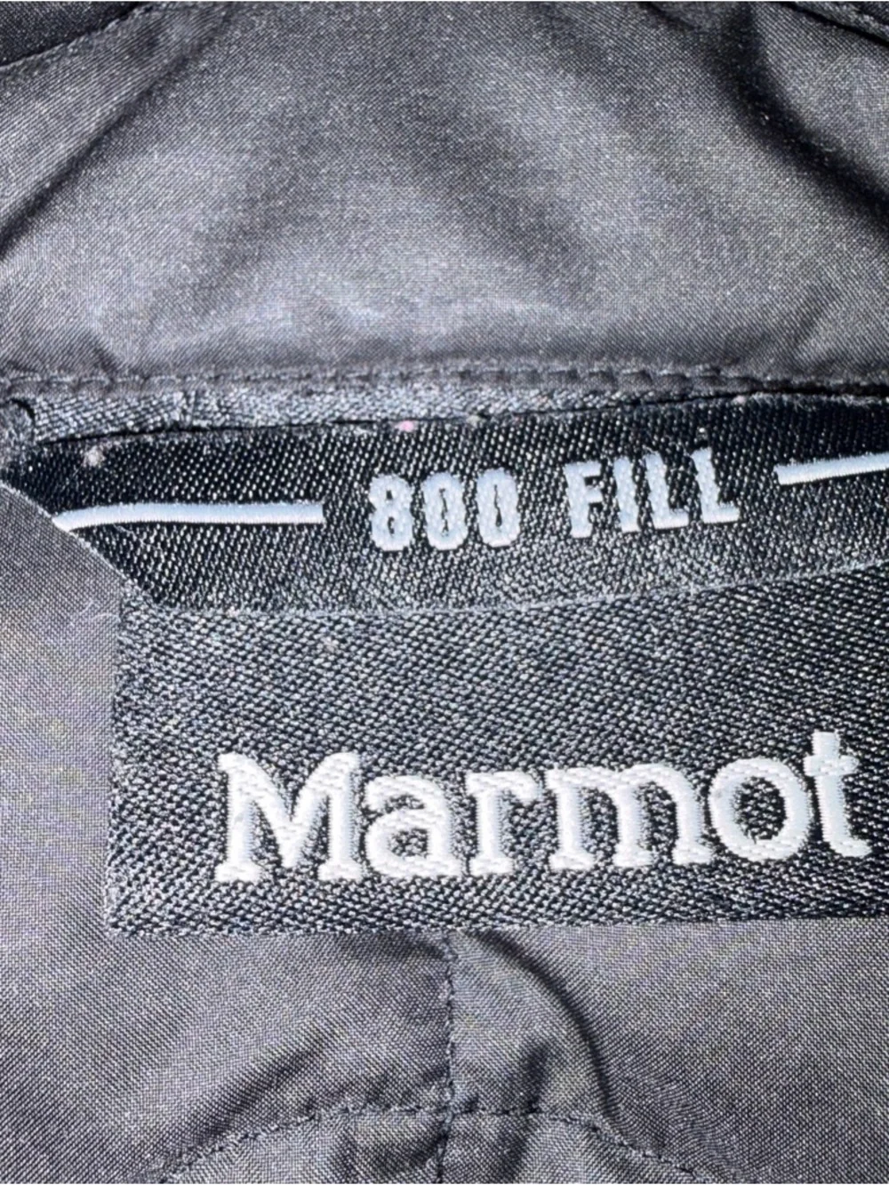 Marmot Black Quilted 800 Fill Goose Down Puffer Jacket Coat size Medium